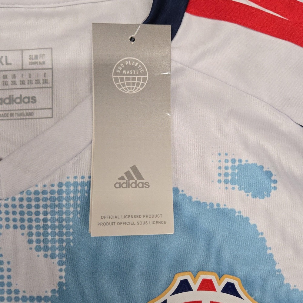 Adidas Costa Rica Cedeño Number 9 Soccer Jersey Mens 2XL White Blue - Picture 5 of 12